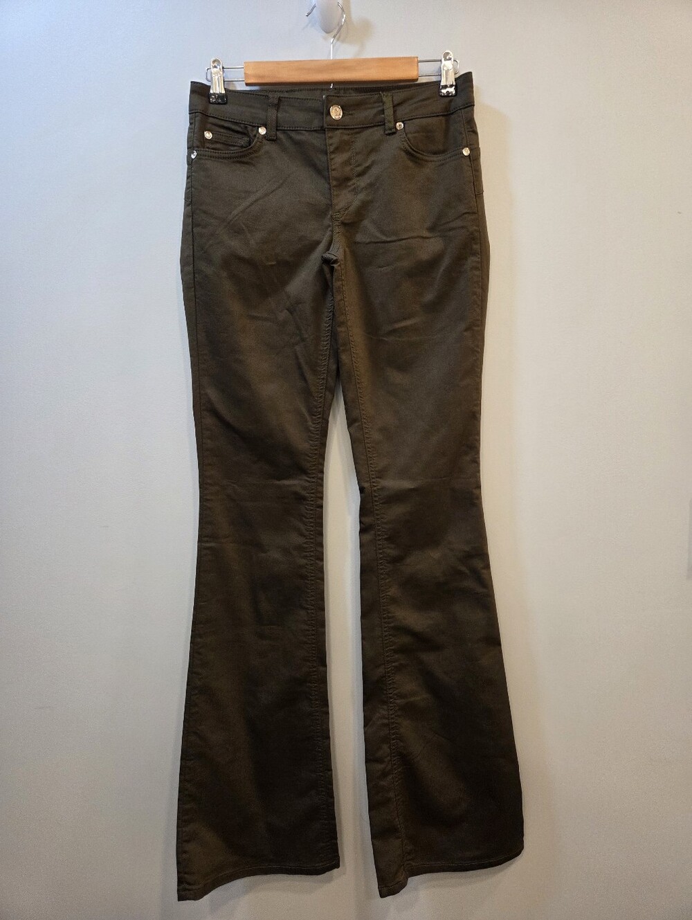 Liu Jo NWOT Sample Jeans Olive Flare Low Rise 28/36